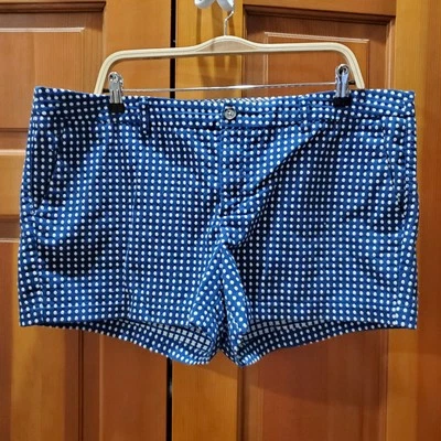 Merona Navy Blue White Polka Dot Shorts Women's Sz 18 Mid Rise Pockets - Image 1 of 4