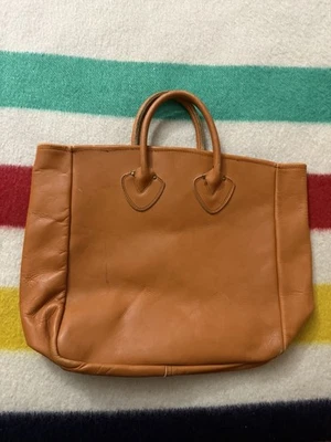 Vintage 50s 60s LL Bean Cursive Label Tan Leather Handle Boat & Tote Bag RARE - Image 1 of 4
