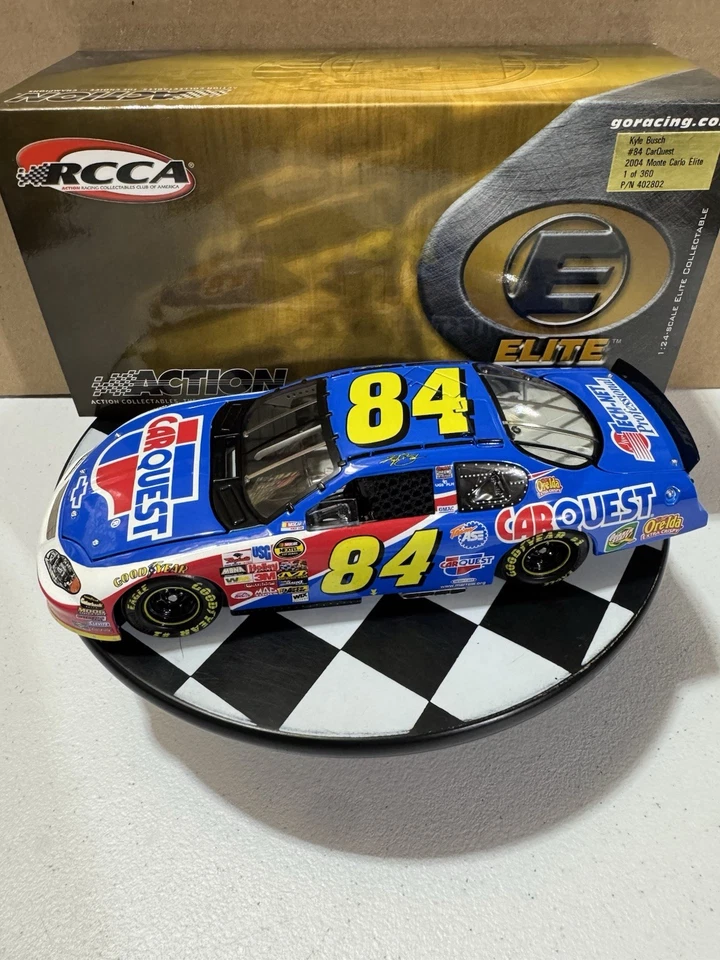 RARE* Kyle Busch ELITE #84 CarQuest Rookie Year 2004 1/24 Nascar Diecast - Image 1 of 4