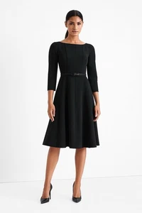 Lafayette 148 New York "Amalie" schwarzes Kleid mit Gürtel Größe 10 - Bild 1 von 8