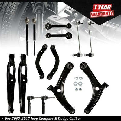 14pc Front Rear Control Arms Tierods Sway Bars For Jeep Compass 2007-2017 Foto 1 de 4