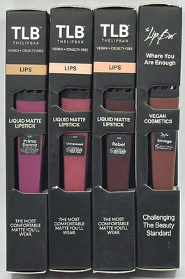 4PC The Lip Bar Liquid Matte Lipstick SET ~ 0.24 FL OZ EACH ~ FAST SHIPPING - Image 1 of 3
