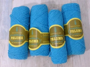 Reynolds Paloma Filato Boucle Cotone 4 Matassine Turchese Made In Switzerland - Foto 1 di 9