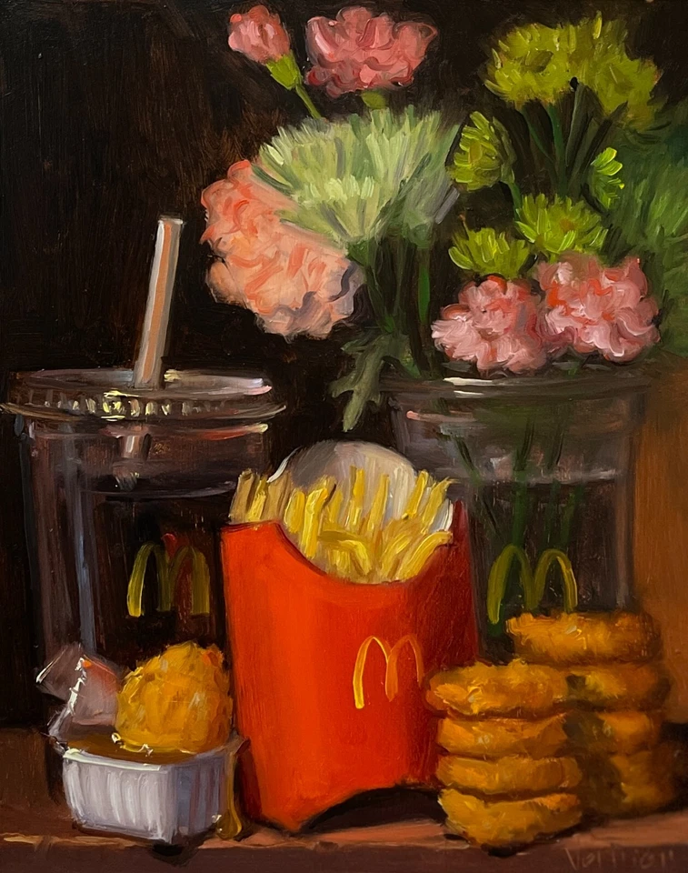 McDonald's McNuggets 16x20 By VERRIER Still life oil painting Fine art print