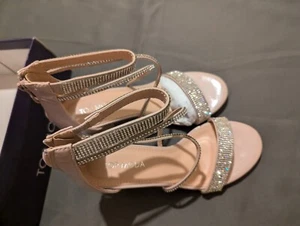 Top Moda Women's Size 7.5 Open Toe 3.5” Black Ankle Strap Sandals Formal Party - Picture 1 of 5