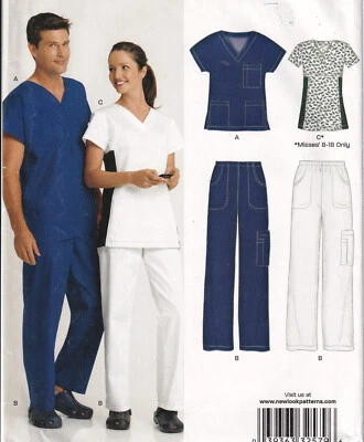 New Look 6876 Unisex Doctor Nurse Scrubs Health Care Medical Uniform Pattern All - Image 1 of 4