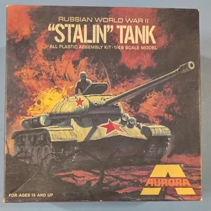 Vintage Aurora Russian WWII "Stalin" Tank 1/48 Model Kit - Picture 1 of 3