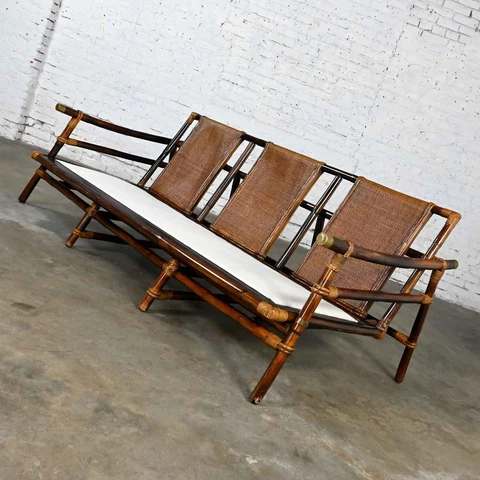 Rattan Campaign Style Ficks Reed Far Horizon Collection Sofa by John Wisner Cover