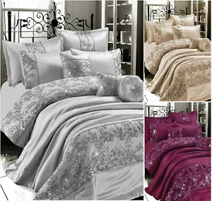 GIGI EMBROIDERED 100% Polyester Duvet Quilt Cover Set, Bed Set Or BedSpread C/C - Picture 1 of 4