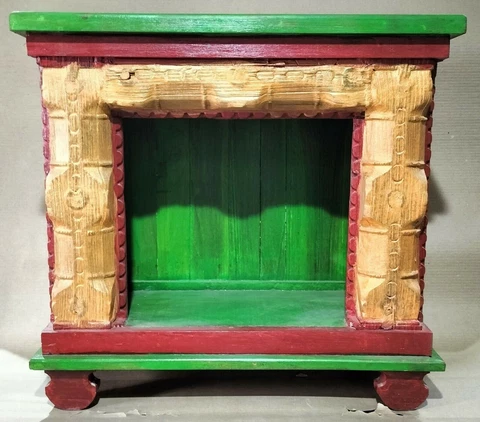 Reclaimed Wooden temple storage Rack distressed handpainted shabby chic patina Cover