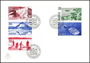 SWEDEN FDC 1976 BOOKLET PANE SC # 1166-70 VIEWS ANGERMANLAND PPROVINCE - Picture 1 of 1