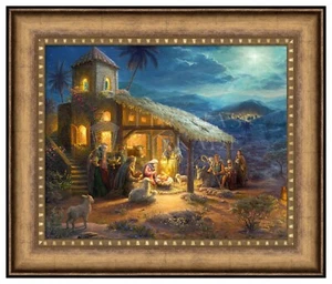 Thomas Kinkade Studios El Belén 16 x 20 Pincelada Viñeta Enmarcada - Imagen 1 de 4