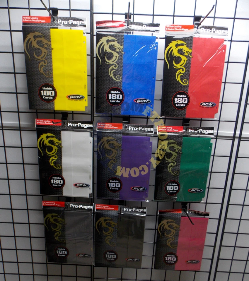 Páginas profesionales de 18 bolsillos BCW carga lateral páginas de álbum de tarjetas de juego elige el color Foto 1 de 1