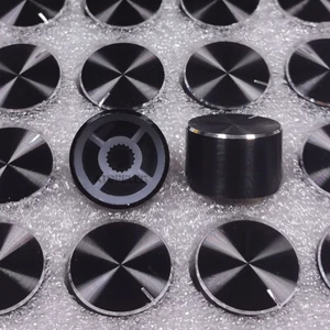 1-5pcs Black 20mm*13mm Aluminum Potentiometer Volume Knob 6mm Knurled Shaft - Picture 1 of 1