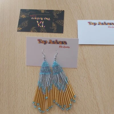 Perlenohrringe Rocaille multicolor Perlen Traditionelle Ohrringe. - Bild 1 von 4