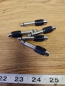 Connettore adattatore audio spina mono maschio 5 conteggi RCA femmina jack a 6,35 mm 1/4" - Foto 1 di 2