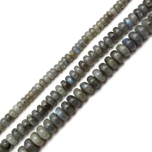 Natural Labradorite Smooth Rondelle Beads Size 4x6mm 5x8mm 6x10mm 15.5'' Strand - Picture 1 of 3