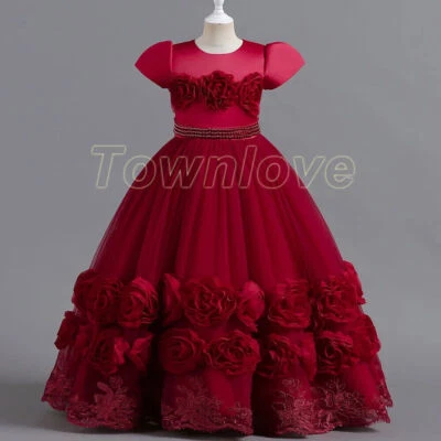 Vestido de festa vestido de baile princesa vestido de festa fantasia de Natal meninas flor inchada - Imagem 1 de 4