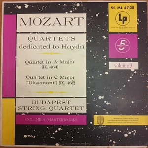 COLUMBIA MONO ML 4216 *BLUE* MOZART QTETS TO HAYDN VOL 3 *BUDAPEST QT* VG - Picture 1 of 3