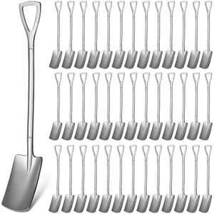 100 Pieces Mini Shovel Spoons 6.1 Inch Dessert Spoons Stainless Steel Silverw... - Picture 1 of 7
