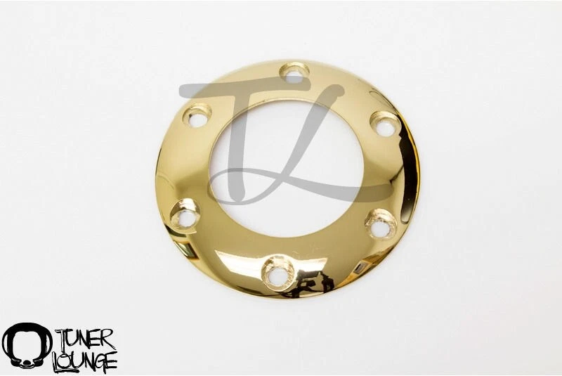 NRG GOLD CHROME STEERING WHEEL HORN BUTTON RING REPLACEMENT 6 BOLT PATTERN MOMO Foto 1 de 1