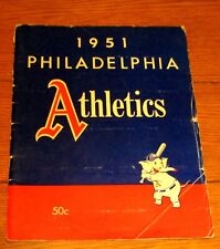 1951 Philadelphia Athletics Baseball Yearbook W/Connie Mack + Elmer Vallo + Fain