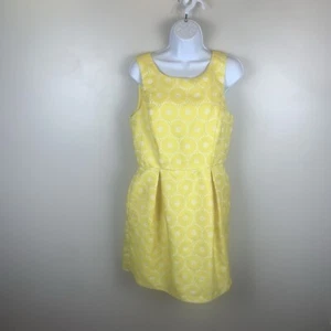Kensie Dress Womens Yellow Sunburst Fit & Flare Sleeveless Zip Midi Stain - Picture 1 of 16