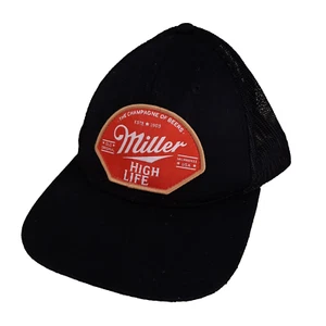 Miller High Life Bier schwarz Netz Mütze Kappe Logo Patch Trucker verstellbar Druckknopflasche - Bild 1 von 9