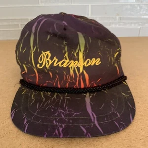Vintage Branson Snapback Hat Cap Colorful Paint Splatter Light Nylon One Size - Picture 1 of 10