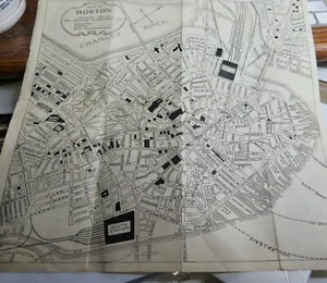 Antique 1927 Map Of Boston Transcript suburban railroads FREE S&H - Picture 1 of 5