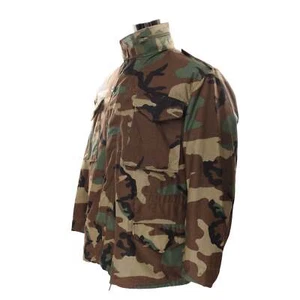 VINTAGE US ARMY M65 WOODLAND CAMO FIELD JACKET 1985 MEDIUM SHORT NOS - Picture 1 of 7