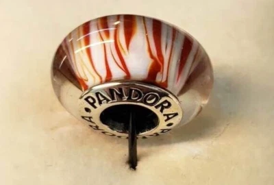 PANDORA | SIBERIAN TIGER GLASS MURANO CHARM ✪NEW✪ 790939 RARE RETIRED 925 SILVER - Image 1 of 4