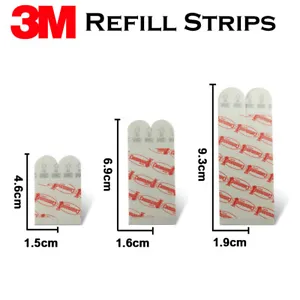 3M Command Poster Strips Double Sided Adhesive Refill Small Medium Large - Picture 1 of 3