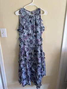 NWT Sundance Gathered Lilacs Dress Blue Floral PS Orig  $228 - Picture 1 of 2