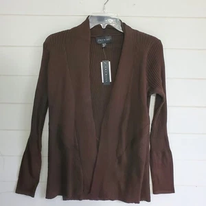 Premise Women's Casual Long Sleeve Cardigans Sweater Brown Size Medium - Picture 1 of 7