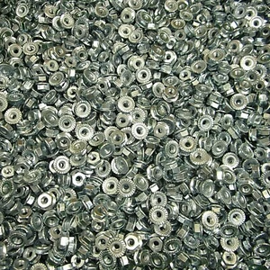 (1,000) #8-32 Serrated Hex Flange Nut Case Hardened Whiz Lock Nut Zinc Plated - Picture 1 of 5