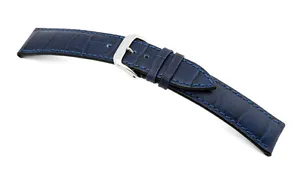 RIOS1931 Embossed Alligator Grain Watch Band 18 mm Short S Navy "LOUISIANA" - Picture 1 of 3