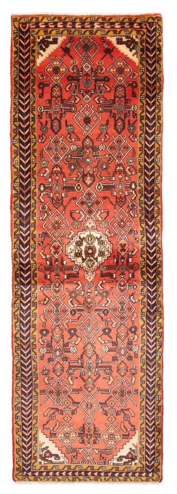 复古手工打结长条地毯 2 英尺 5 英寸 x 8 英尺 0 英寸传统东方羊毛地毯 — 第 1/4 张图片