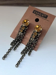 Konplott Ohrringe Ohrclip Gelb  Boho Hippie vintage  - Bild 1 von 5