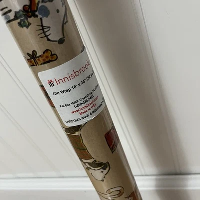 New Holiday Wrapping Paper Dogs & Cats Christmas Woof & Meow 16”x24” 32 sq ft - Image 1 of 4