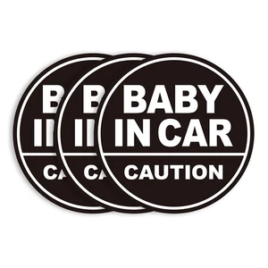 Baby in Car Magnet_Circular Type (3 Pack) - Picture 1 of 7