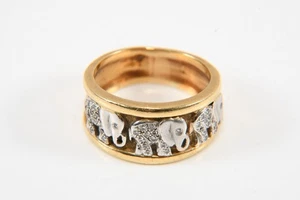 N97G05- Gold 750 18kt Ring mit Diamanten zus. ca. 0,65ct Elefanten zweifarbig  - Bild 1 von 12