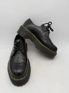 Dr. Martens 1461 Quad Plateau Oxford schwarz Leder Schuhe W Größe 7 M Größe 6 - Bild 1 von 5