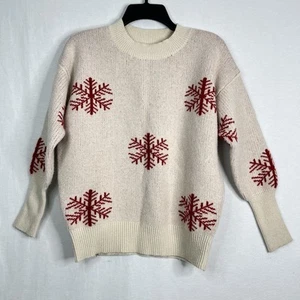 Chelsea Theodore Sweater Snowflake Crew Neck Size Small EUC - Picture 1 of 7
