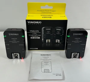 YONGNUO 2PCS WIRELESS FLASH TRIGGER TRANSCEIVERS FOR NIKON - YN622N I-TTL - Picture 1 of 13