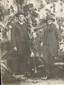 Men With Beards And Top Hats Child RPPC Portland OR? Antique Real Photo Postcard - Picture 1 of 3