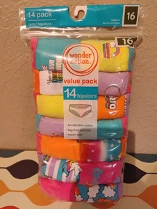 NIP New Girls Size 16 Hipster Underwear - 14 Pair - Unicorn Rainbow - Picture 1 of 2