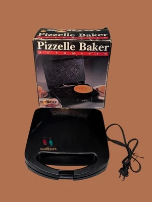 SALTON Pizzelle Baker Maker AUTOMÁTICO Eléctrico Negro ANTIADHERENTE WM8PZL USADO EN EXCELENTE ESTADO Foto 1 de 4