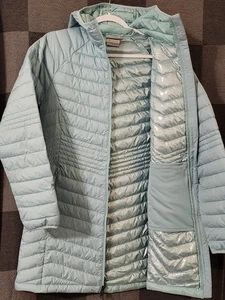 Neu mit Etikett Columbia Powder Lite Mid Kapuzenjacke Aqua Haze Omni-Heat $ 200 Gr-XS - Bild 1 von 5