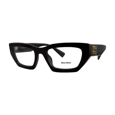 Miu Miu MU 03XV 黑色眼镜框 53 毫米 20 毫米 140 毫米 - 1AB-1O1 — 第 1/4 张图片